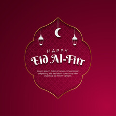 Fototapeta na wymiar Luxury red eid al-fitr background template Premium Vector