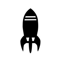 Vector Rocket Black and White