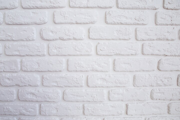 White brick wall, abstract background. Texture white stone.