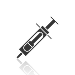 solid icons for Syringe and shadow,vector illustrations