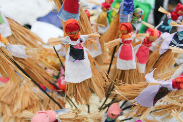 straw doll in Russian style