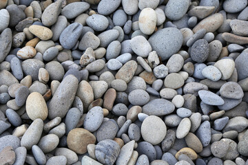 Kieselsteine am Strand von Oben