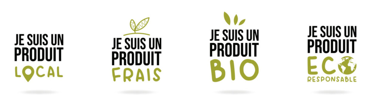 Logos produit local, frais, bio, éco-responsable 
