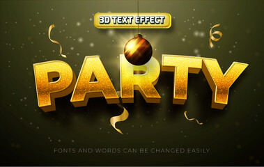Party celebration editable text effect style