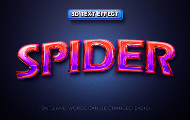 Spider glossy 3d editable text effect style