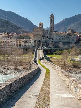 View of Bobbio, small town along the river Trebbia (Emilia Romagna, Italy)