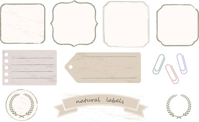 ナチュラルなベージュのラベル