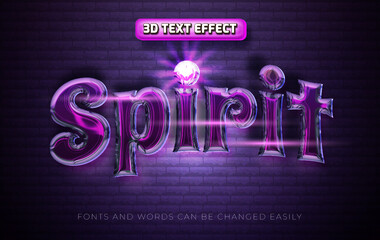 Spirit glossy magical 3d editable text effect style