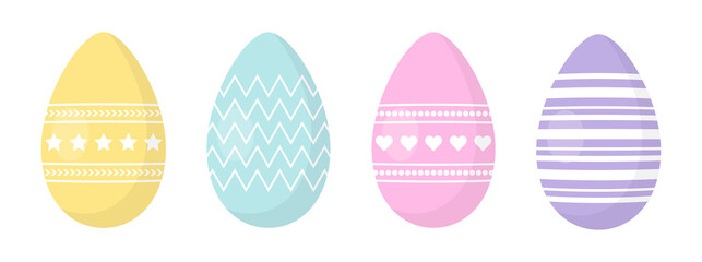 Set of Easter Eggs isolated