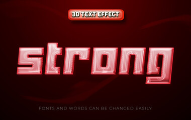 Strong red 3d editable text effect style