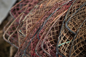 fishing nets by the lake