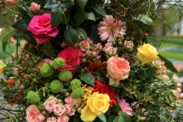 Bouquet of a beautiful rose decoration background Flowers scape