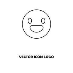 Monochrome Smile Icon on White Background. Vector
