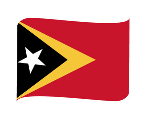 East Timor Flag National Asia Emblem Ribbon Icon Vector Illustration Abstract Design Element