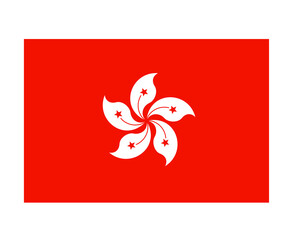 Hong Kong Flag National Asia Emblem Symbol Icon Vector Illustration Abstract Design Element