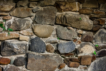 Brown and gray stone wall structure