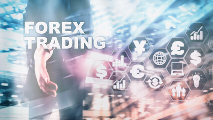 Forex Trading. Graphic concept suitable for financial investment or Economic trends. Business background