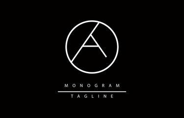 AA MINIMALIST LOGO DESIGN MONOGRAM VECTOR ART ILLUSTRATION