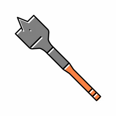 spade bit for drilling color icon vector illustration