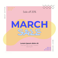 March sale banner. Vector banner. 