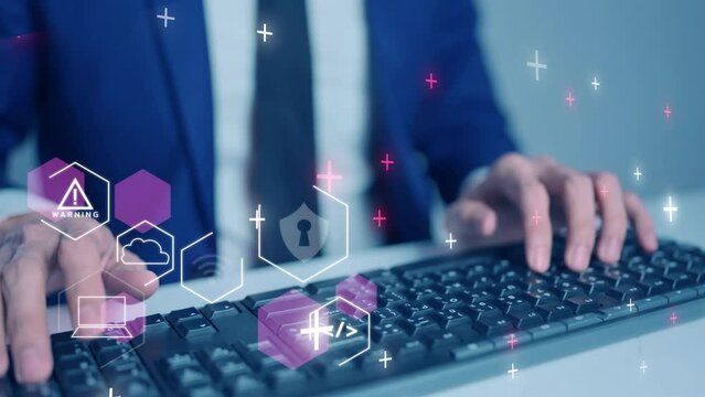 Cybersecurity cybercrime internet scam, businessman crypto currency investment digital VPN network technology computer virus attack risk protection, identity privacy data hacking
