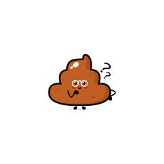Cute funny smile happy and sad poop set collection. Vector hand drawn cartoon character illustration icon. Isolated on white background. Funny cartoon poop, shit mascot character bundle concept