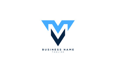 VM, MV, M, Abstract initial monogram letter alphabet logo design