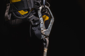 Carabiner for belay when working at height