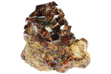 hessonite from Brazil isolated on white background