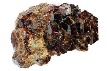 hessonite from Brazil isolated on white background