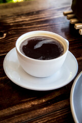 Fresh coffee for breakfast on the terrace