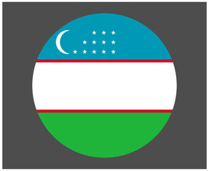 Uzbekistan Flag National Asia Emblem Icon Vector Illustration Abstract Design Element