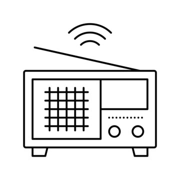 radio news line icon vector illustration