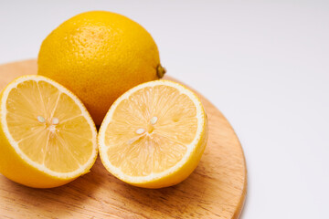 Lemons on a cutting board