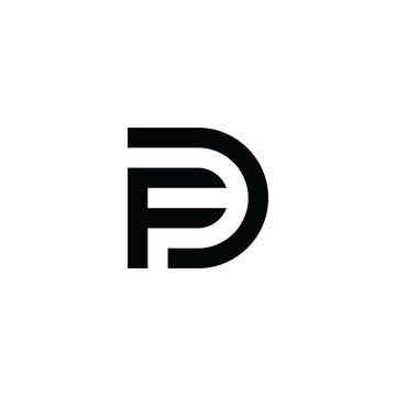FD or DF initial letter logo design vector.