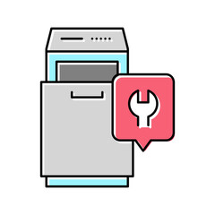 trash compactor repair color icon vector illustration