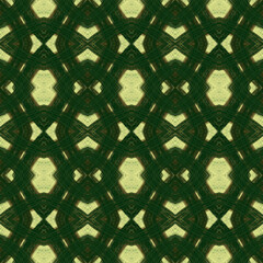 Abstract seamless pattern with overlapping green diamond shapes, suitable for print, fashion, wrapping paper, home décor etc.