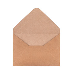 brown craft envelope isolated on white background