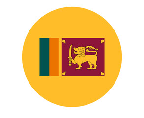 Sri Lanka Flag National Asia Emblem Icon Vector Illustration Abstract Design Element