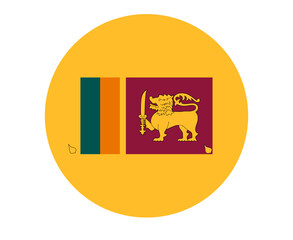 Sri Lanka Flag National Asia Emblem Icon Vector Illustration Abstract Design Element