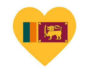 Sri Lanka Flag National Asia Emblem Heart Icon Vector Illustration Abstract Design Element