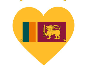 Sri Lanka Flag National Asia Emblem Heart Icon Vector Illustration Abstract Design Element
