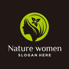 Pure beauty logo design with leaf art pure beauty logo natural concept