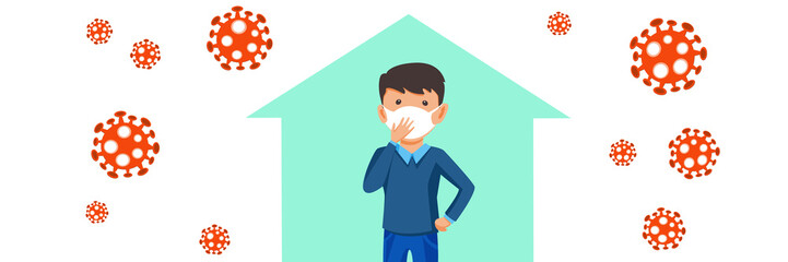 Stay at home to save lives. 3d Illustration