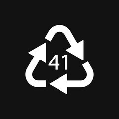 Aluminium recycling symbol ALU 41. Vector Illustration
