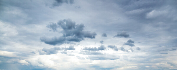 Overcast blue sky on a daytime, natural sky background