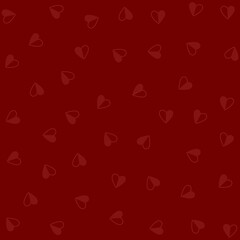Outline heart icons on a red background.Vector stock illustration.