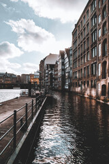 hamburg canal waterside view