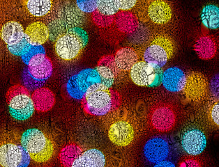Plant tissue structure with colorful glare spots abstract background