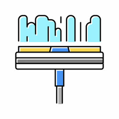 window cleaning accessory squeegee color icon vector illustration